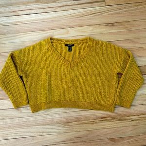 Golden yellow cropped sweater from Forever 21